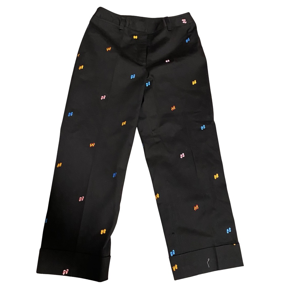 NWT Rafaella Flip Flip Sandal Print Embroidered Capri Pants SZ 8